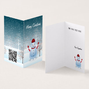 Tarjeta de saludo de Navidades de invierno Snowman