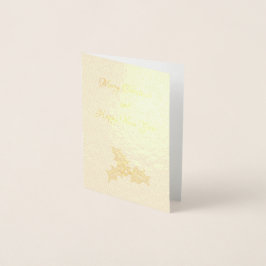 Tarjeta de saludo de Navidades de oro