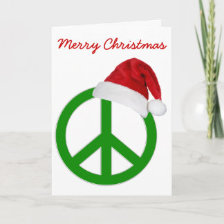 Tarjeta de saludo de Navidades de paz retro Person