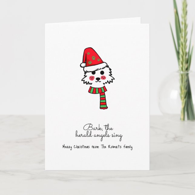 Tarjeta de saludo de Navidades de perro personaliz (Anverso)
