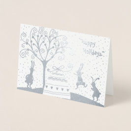 Tarjeta de saludo de Navidades de Relieve metaliza