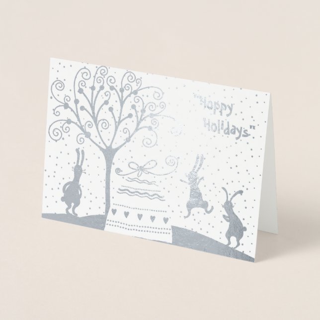 Tarjeta de saludo de Navidades de Relieve metaliza (Anverso)