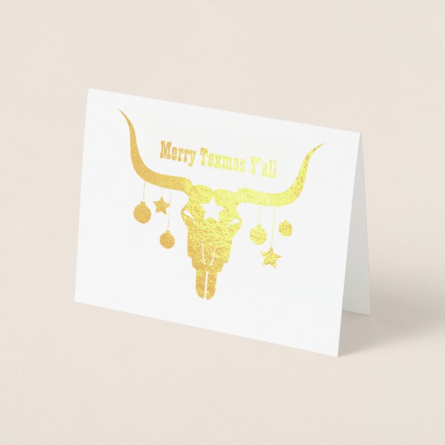 Tarjeta de saludo de Navidades de Texas Longhorn p (Anverso)