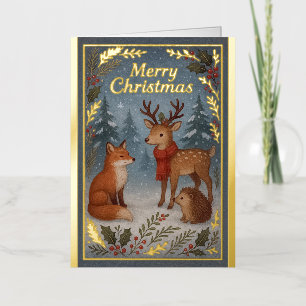Tarjeta de saludo de Navidades del Relieve metaliz