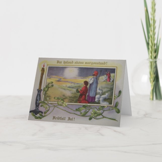 Tarjeta de saludo de Navidades escandinavos de épo (Anverso)