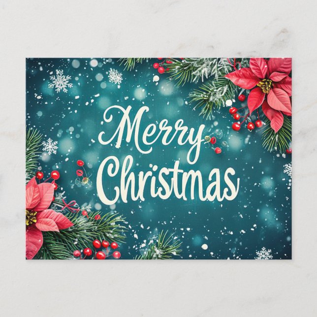 Tarjeta de saludo de Navidades festivos y elegante (Anverso)