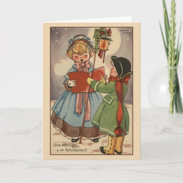 Tarjeta de saludo de Navidades hispanos/hispanos v (Anverso)