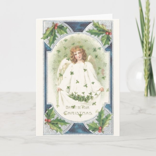 Tarjeta de saludo de Navidades irlandeses de época (Anverso)