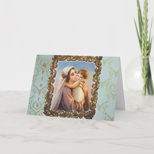 Tarjeta De Saludo De navidades "Madonna Y Niño" (Anverso)