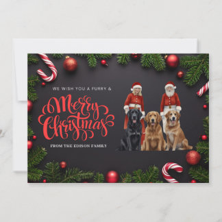 Tarjeta de saludo de navidades mascotas para los a