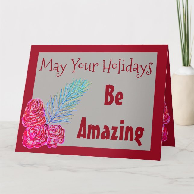 Tarjeta de saludo de Navidades modernos Cranberry (Anverso)