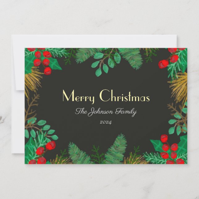 Tarjeta de saludo de navidades para familia, amigo (Anverso)