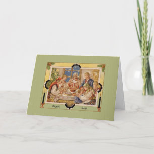 Tarjeta de saludo de Navidades polacos de época
