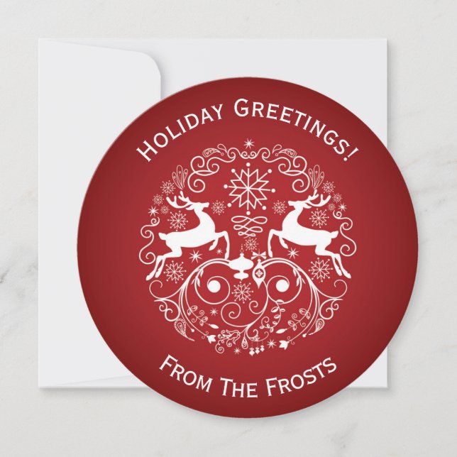 Tarjeta de saludo de Navidades redondos con tu fot (Anverso)