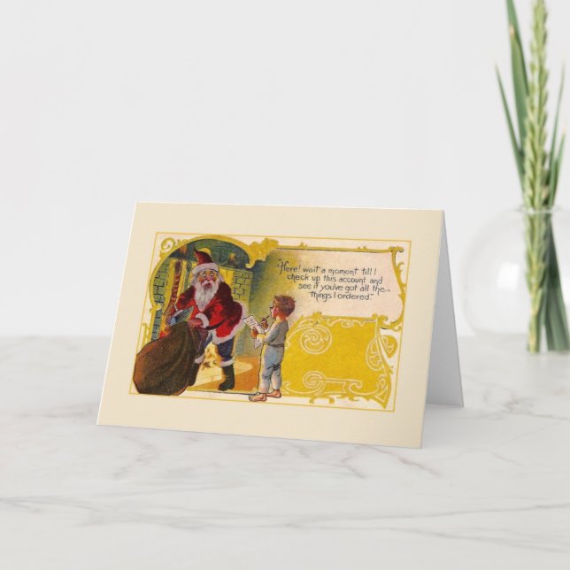 Tarjeta de saludo de Navidades Retro Whimsical (Anverso)