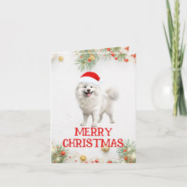 Tarjeta de saludo de Navidades Samoyed de personal