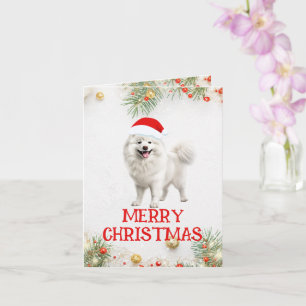 Tarjeta de saludo de Navidades Samoyed de personal