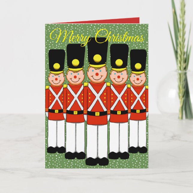 Tarjeta de saludo de Navidades soldados de navidad (Anverso)