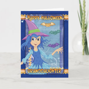 tarjeta de saludo de nieta de halloween