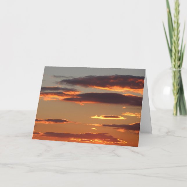 Tarjeta de saludo de nubes de sol en blanco dentro (Anverso)