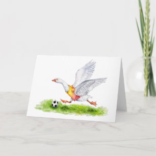 Tarjeta de saludo de oca de fútbol