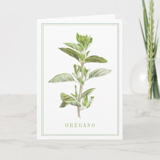 TARJETA DE SALUDO DE ORÉGANO FRESCO (Anverso)