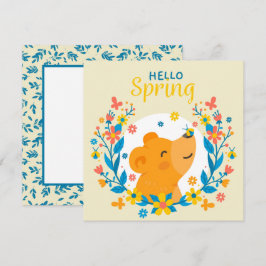 Tarjeta de saludo de oso de primavera