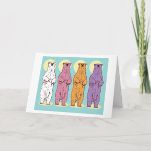 Tarjeta de saludo de Osos Polares Coloridos