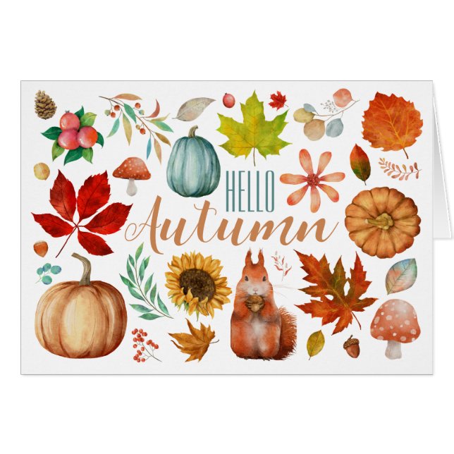 Tarjeta de saludo de otoño (Anverso (Horizontal))