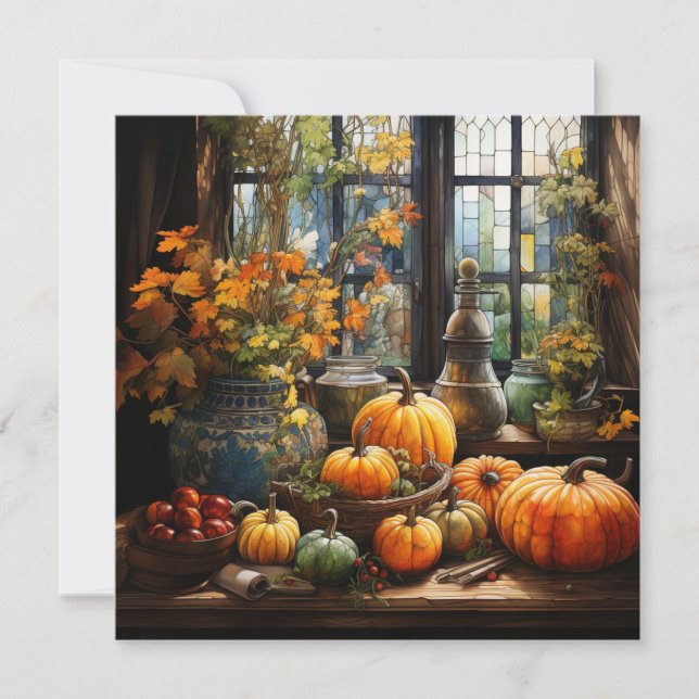 Tarjeta de saludo de otoño (Anverso)