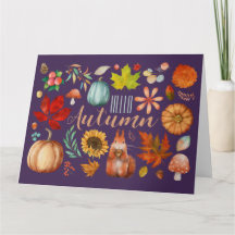 Tarjeta de saludo de otoño