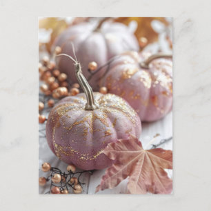 tarjeta de saludo de otoño elegante calabazas