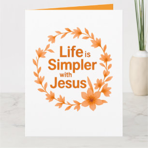 Tarjeta de saludo de otoño La vida es más simple c
