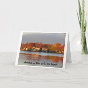 Tarjeta de saludo de otoño - Lago Pine
