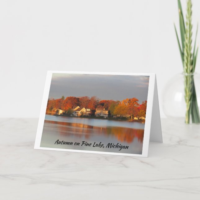 Tarjeta de saludo de otoño - Lago Pine (Anverso)