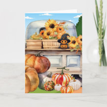 Tarjeta de saludo de otoño o Halloween