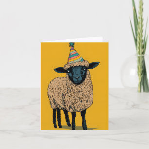 Tarjeta de saludo de oveja fiesta