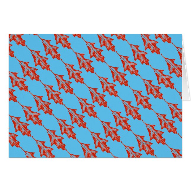 Tarjeta de saludo de País con Baldosas "Blue Leaf  (Anverso (Horizontal))