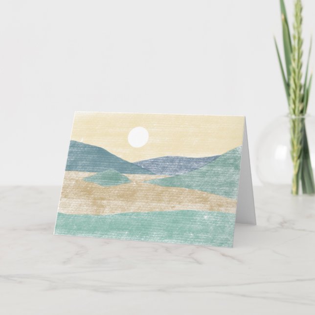 Tarjeta de saludo de paisajes para pasto dibujado  (Anverso)