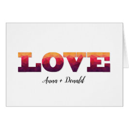 Tarjeta de saludo de palabras de amor y nombres de