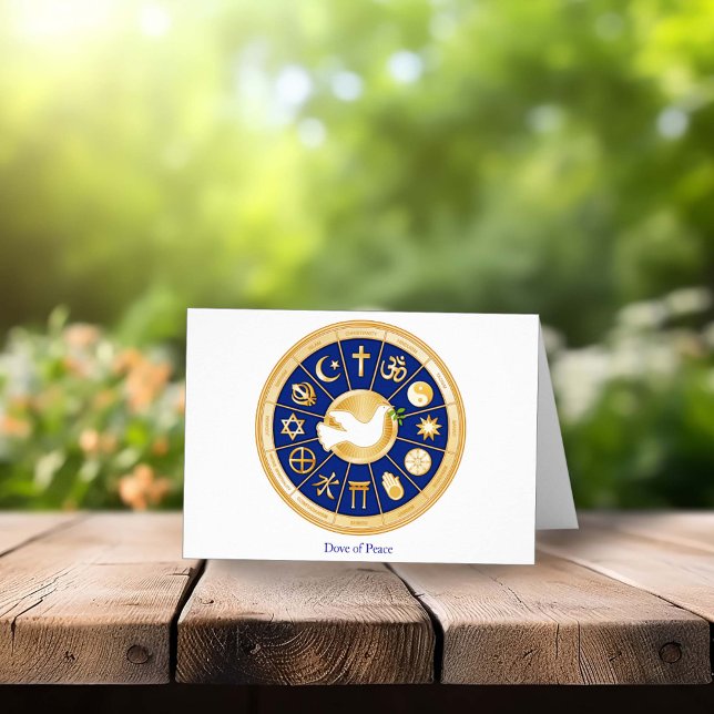 Tarjeta de saludo de palo de personalizar de la pa (Customize Dove of Peace Greeting Card. Peace, Harmony, Diversity, Faith)