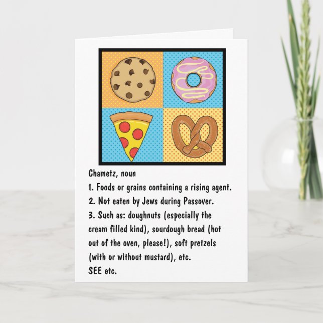 Tarjeta de saludo de pasaje Define Chametz (Anverso)