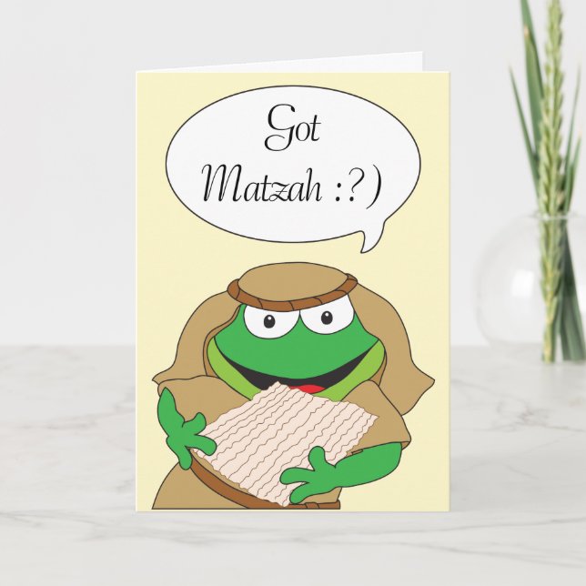 Tarjeta de saludo de pasaje "Got Matzah" (Anverso)