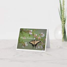 Tarjeta de saludo de Pascua con mariposa de cola c
