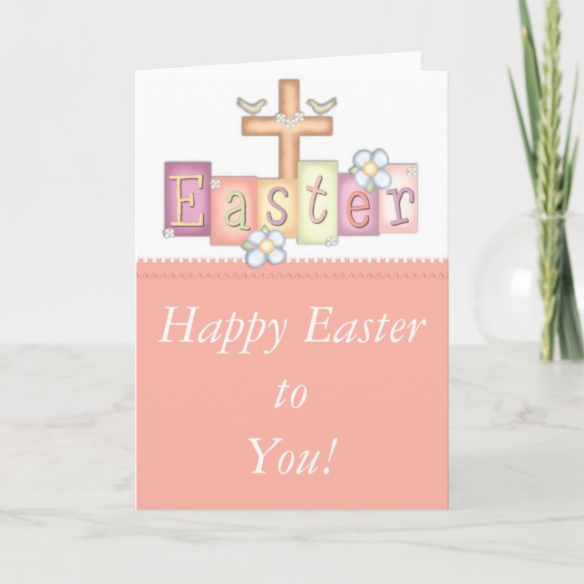 Tarjeta de saludo de Pascua Cristiana bonito (Anverso)