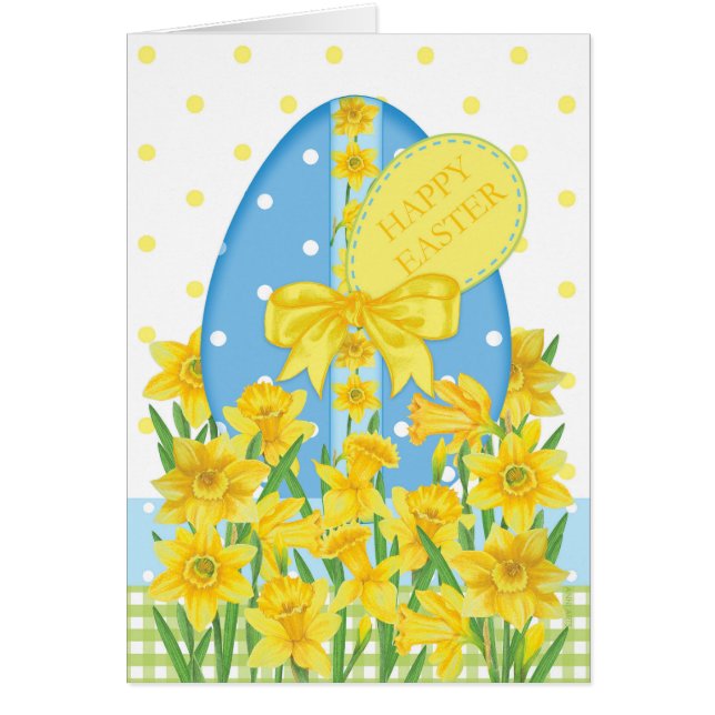 Tarjeta de saludo de Pascua Daffodils (Frente)
