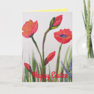 Tarjeta de saludo de Pascua de amapola silvestre