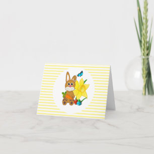 Tarjeta de saludo de Pascua de conejito lindo
