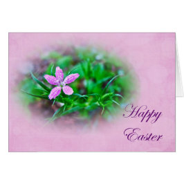 Tarjeta de saludo de Pascua - Flor silvestre rosa 