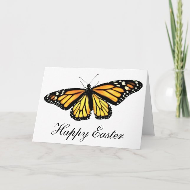 Tarjeta de saludo de Pascua - Mariposa monarca (Anverso)